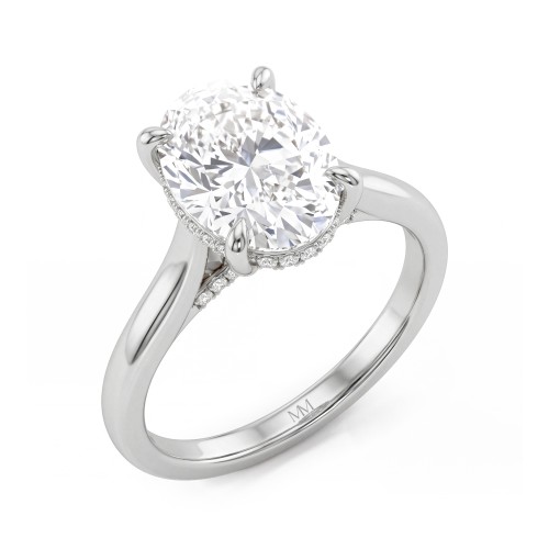 Nimbus - Oval Moissanite Engagement Ring with Hidden Halo