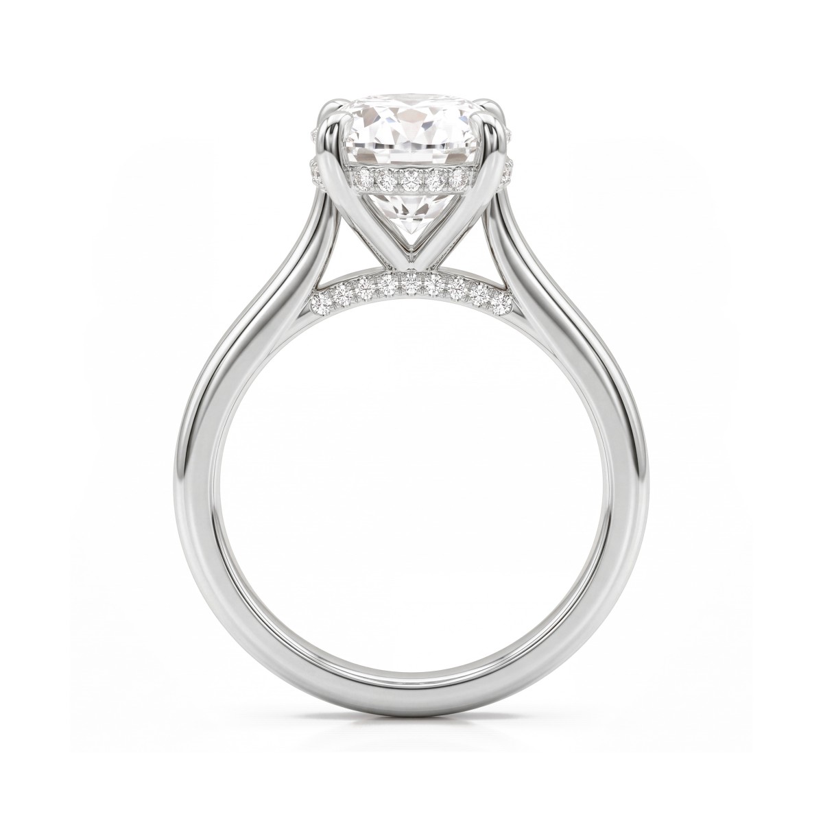Nimbus - Oval Moissanite Engagement Ring with Hidden Halo