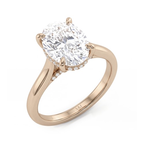 Nimbus - Oval Moissanite Engagement Ring with Hidden Halo