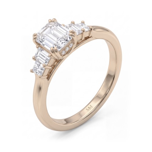 Mosaic - Emerald Cut Five-Stone Moissanite Ring