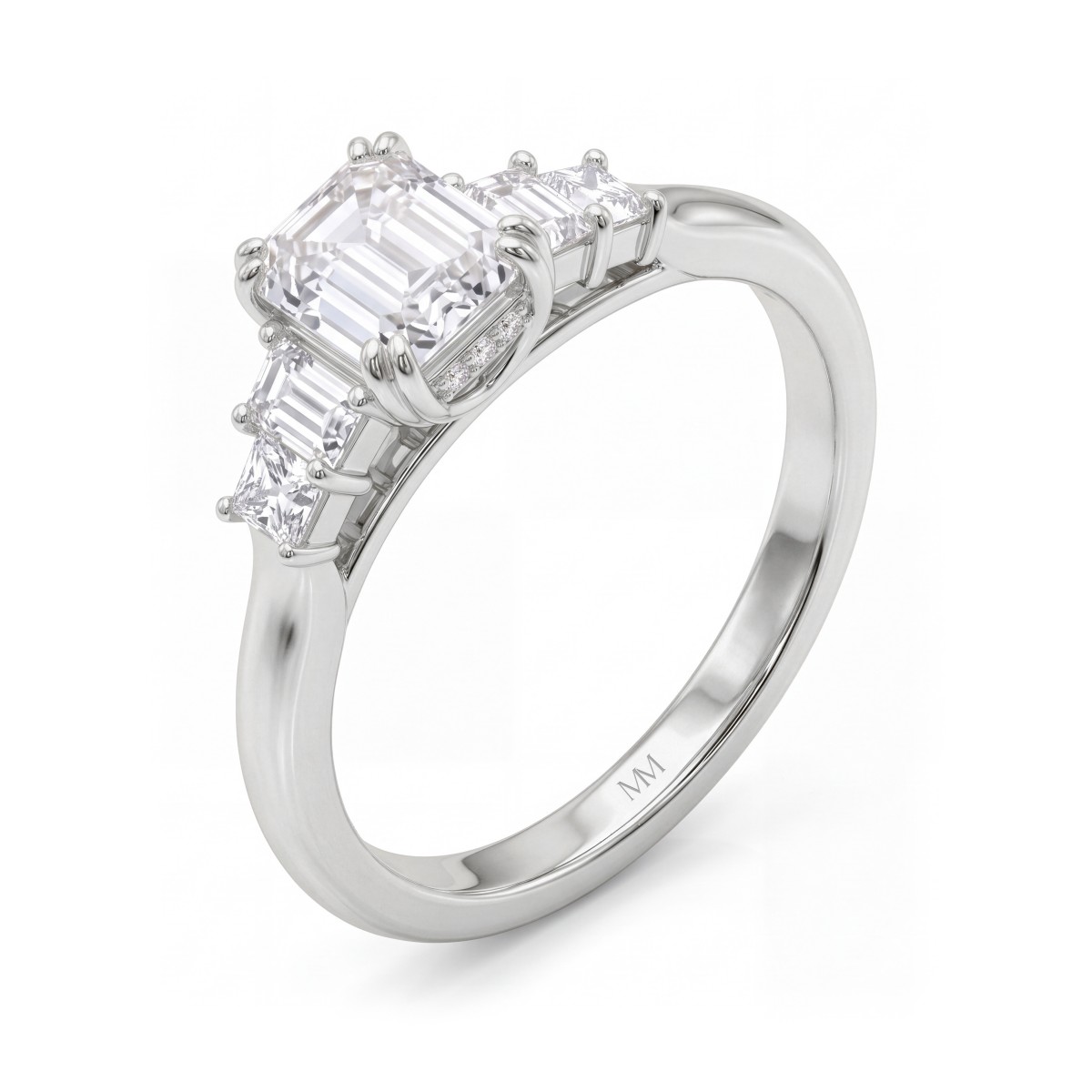 Mosaic - Emerald Cut Five-Stone Moissanite Ring