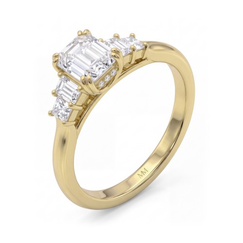 Mosaic - Emerald Cut Five-Stone Moissanite Ring