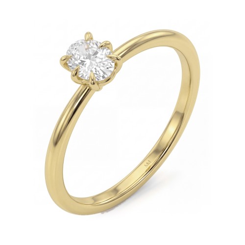 Mignon - Oval Six-Prong Moissanite Solitaire Ring