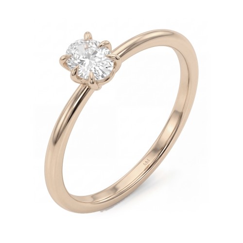 Mignon - Oval Six-Prong Moissanite Solitaire Ring