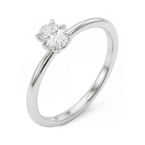 Mignon - Oval Six-Prong Moissanite Solitaire Ring