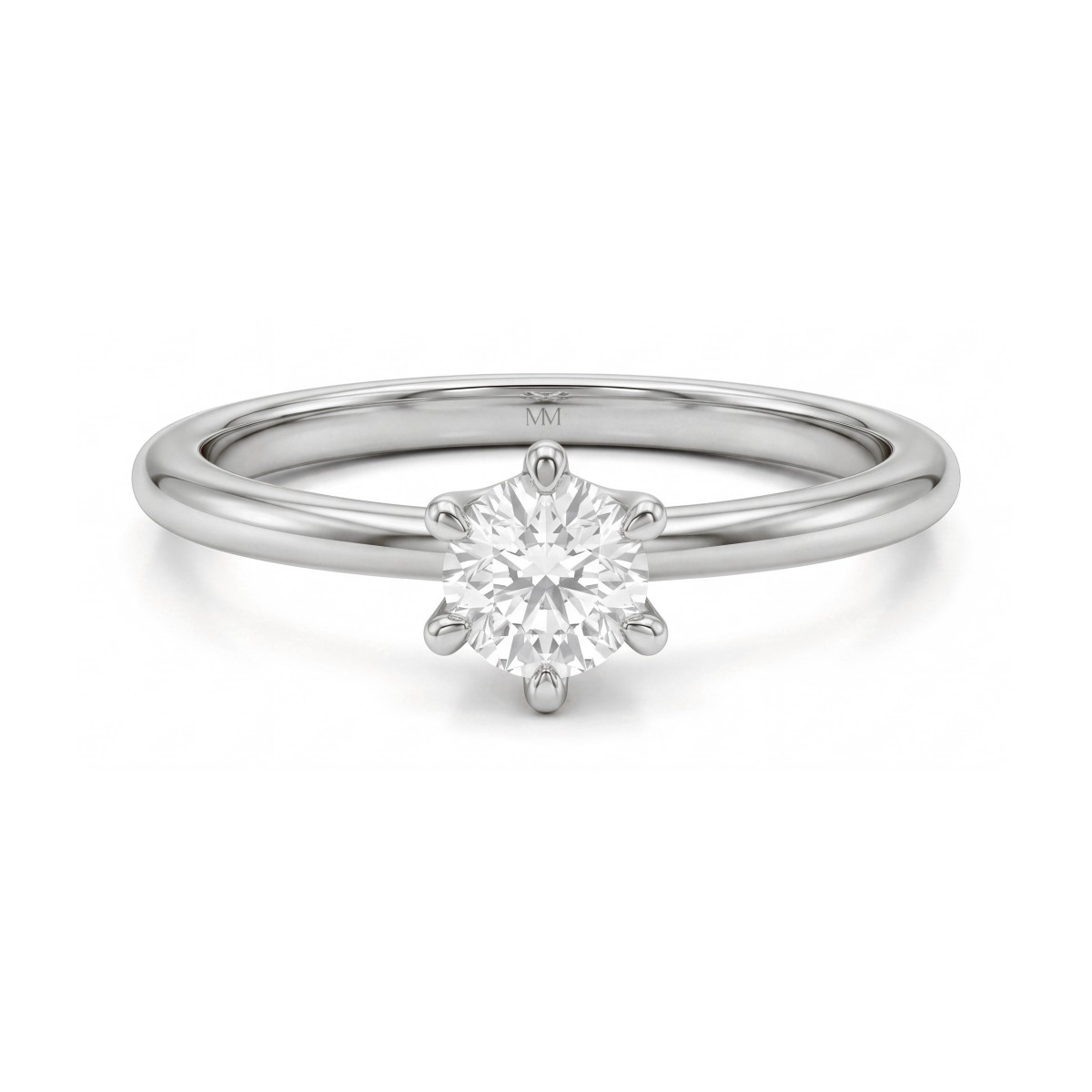 Lily - Round Moissanite Solitaire Ring in Tulip Setting
