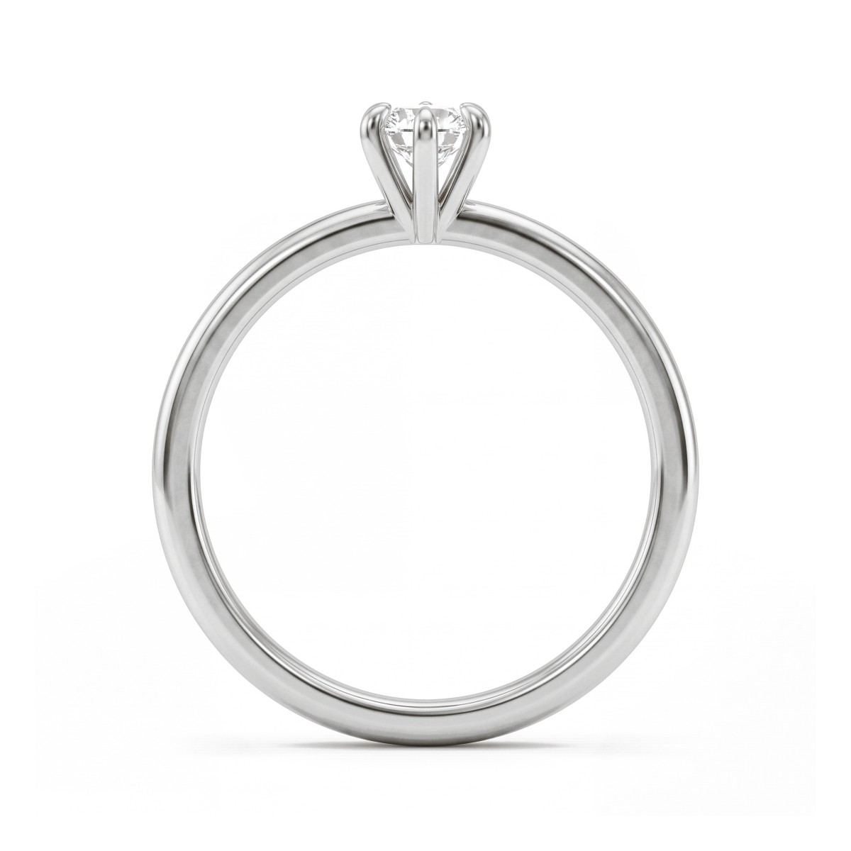 Lily - Round Moissanite Solitaire Ring in Tulip Setting