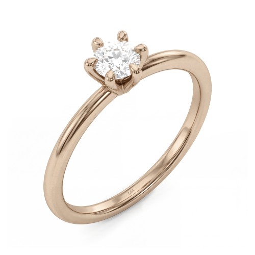 Lily - Round Moissanite Solitaire Ring in Tulip Setting