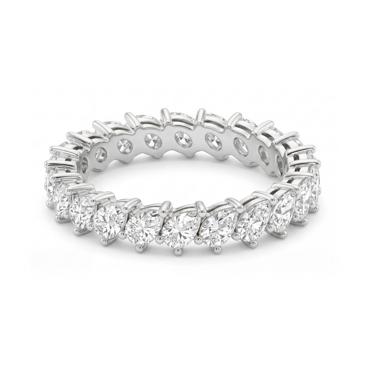 Laurel - Pear Cut Moissanite Full Eternity Band with Tilted Stones