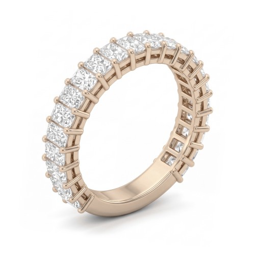 Radiline - Radiant Cut Moissanite Three-Quarter Eternity Band