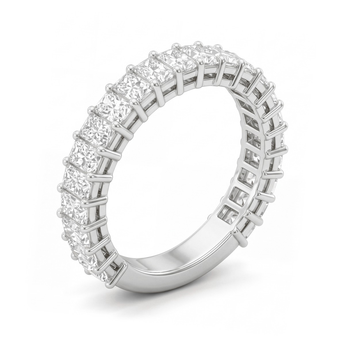 Radiline - Radiant Cut Moissanite Three-Quarter Eternity Band