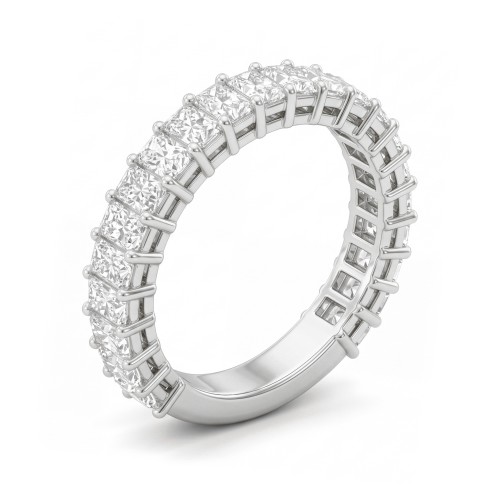 Radiline - Radiant Cut Moissanite Three-Quarter Eternity Band