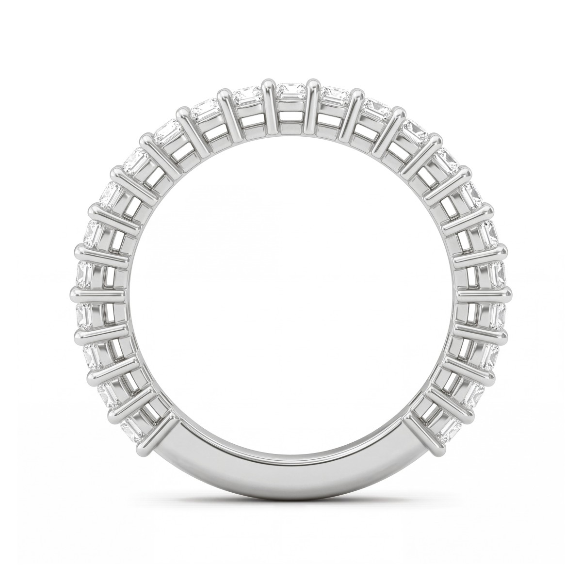 Radiline - Radiant Cut Moissanite Three-Quarter Eternity Band