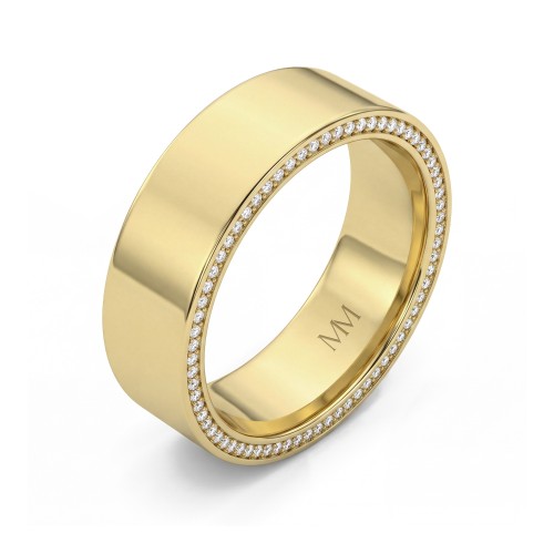 Horizon - Men's Moissanite Wedding Band with Pavé Edges