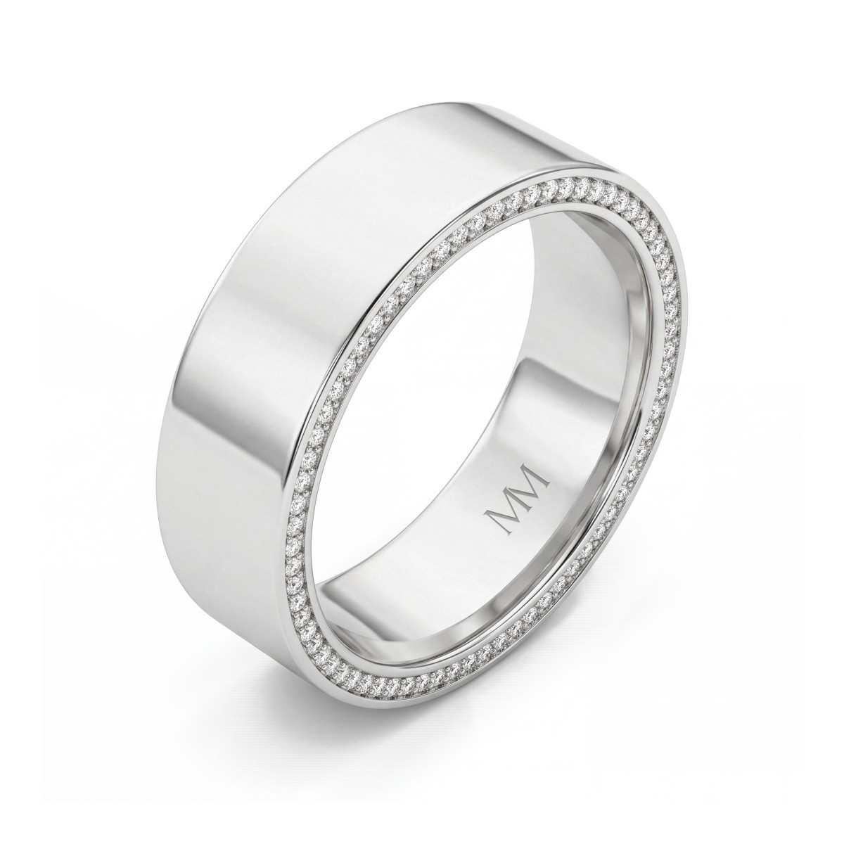 Horizon - Men's Moissanite Wedding Band with Pavé Edges