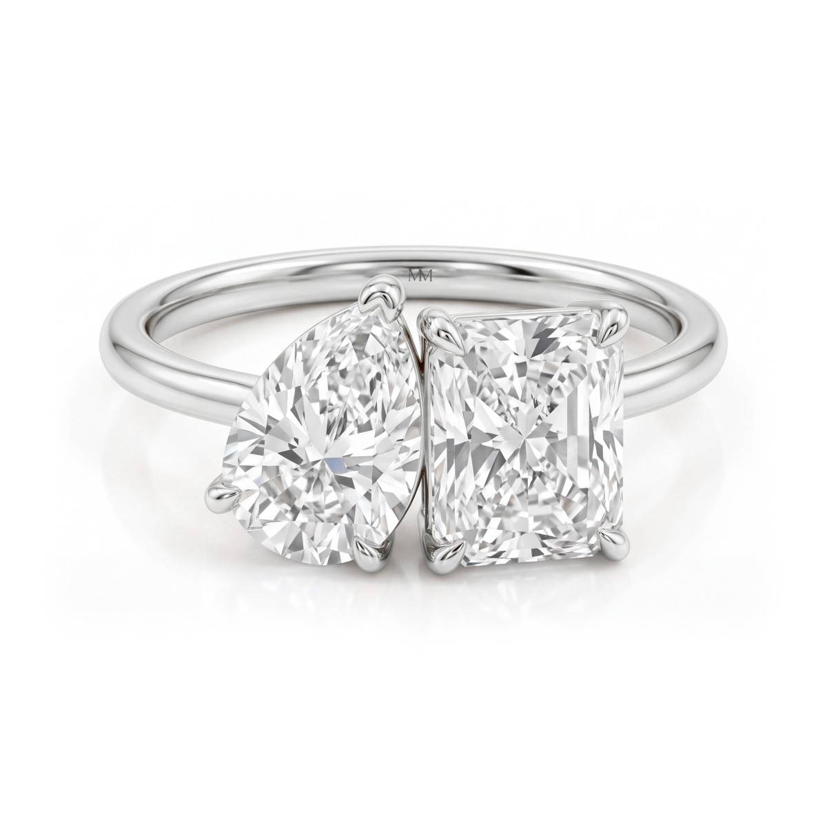 Concordia - Pear and Radiant Toi et Moi Moissanite Ring