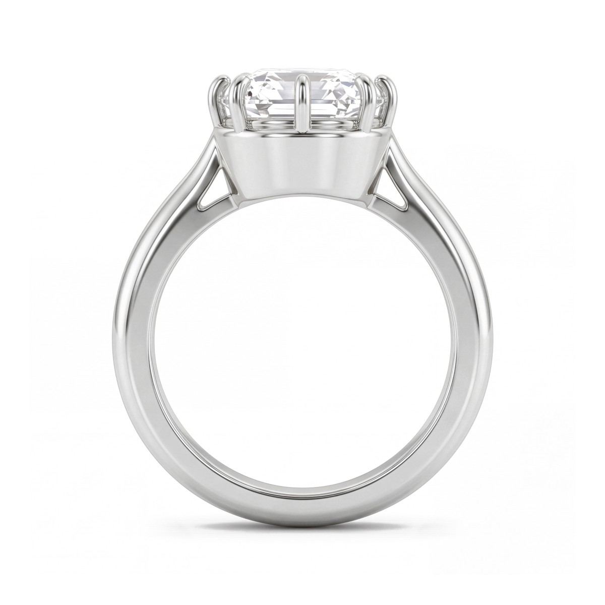 Reverie - Elongated Cushion Moissanite Solitaire Engagement Ring with Eight Prongs