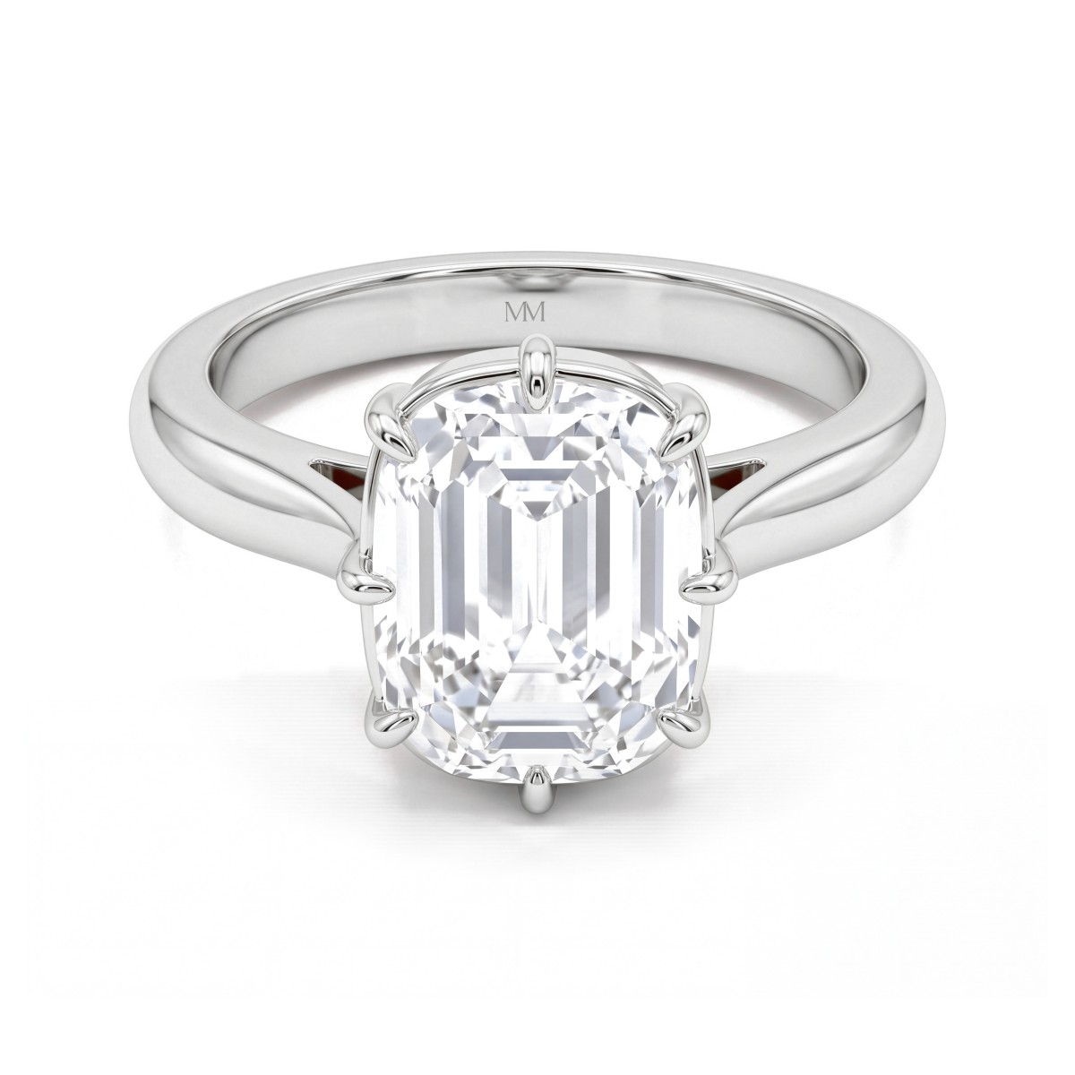 Reverie - Elongated Cushion Moissanite Solitaire Engagement Ring with Eight Prongs