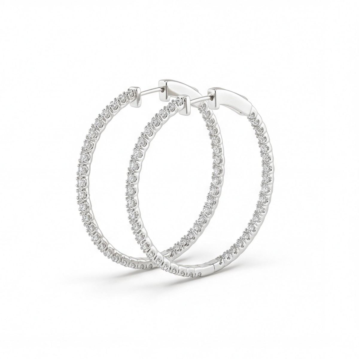 Orbita - Eternity Hoop Earrings With Moissanite Accents