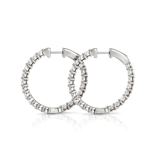 Luminette - Oval Cut Moissanite Shared Prong Hoop Earrings