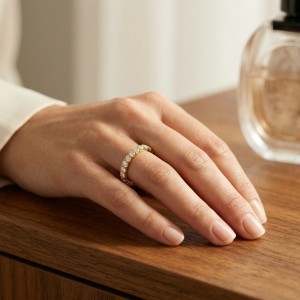 Moissanite eternity rings