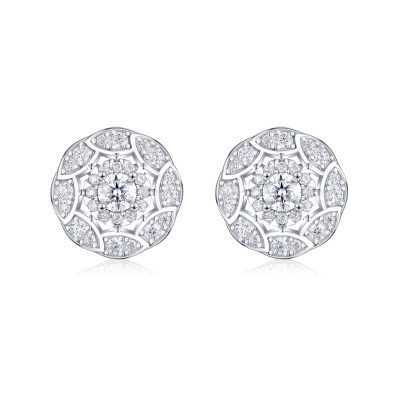 Silver moissanite earrings