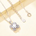Flora - Clover Design Moissanite Pendant with Pavé Accents
