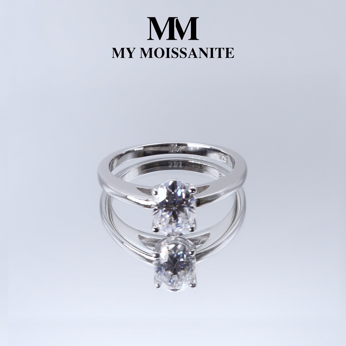 Eloise - Oval Solitaire Moissanite Ring