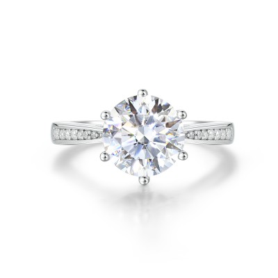 Silver moissanite engagement rings