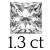 1.3 carat (6x6 mm)