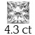 4.3 carat (9*9 mm)
