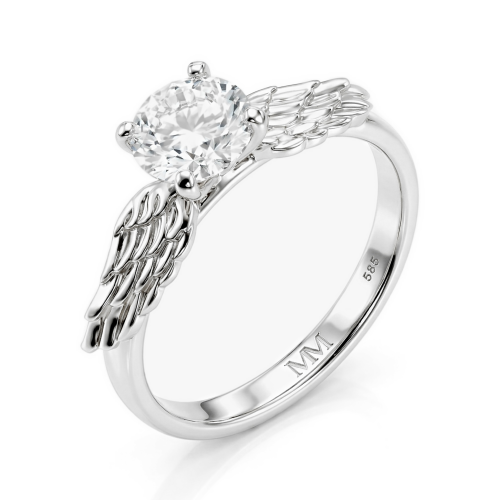 Feathra - Harry Potter Golden Snitch Moissanite Ring with Winged Accents