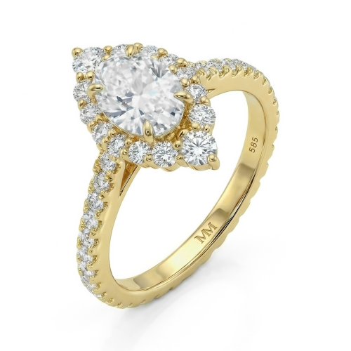 Haloise - Halo Oval Moissanite Engagement Ring | Wedfit