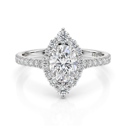 Haloise - Halo Oval Moissanite Engagement Ring | Wedfit