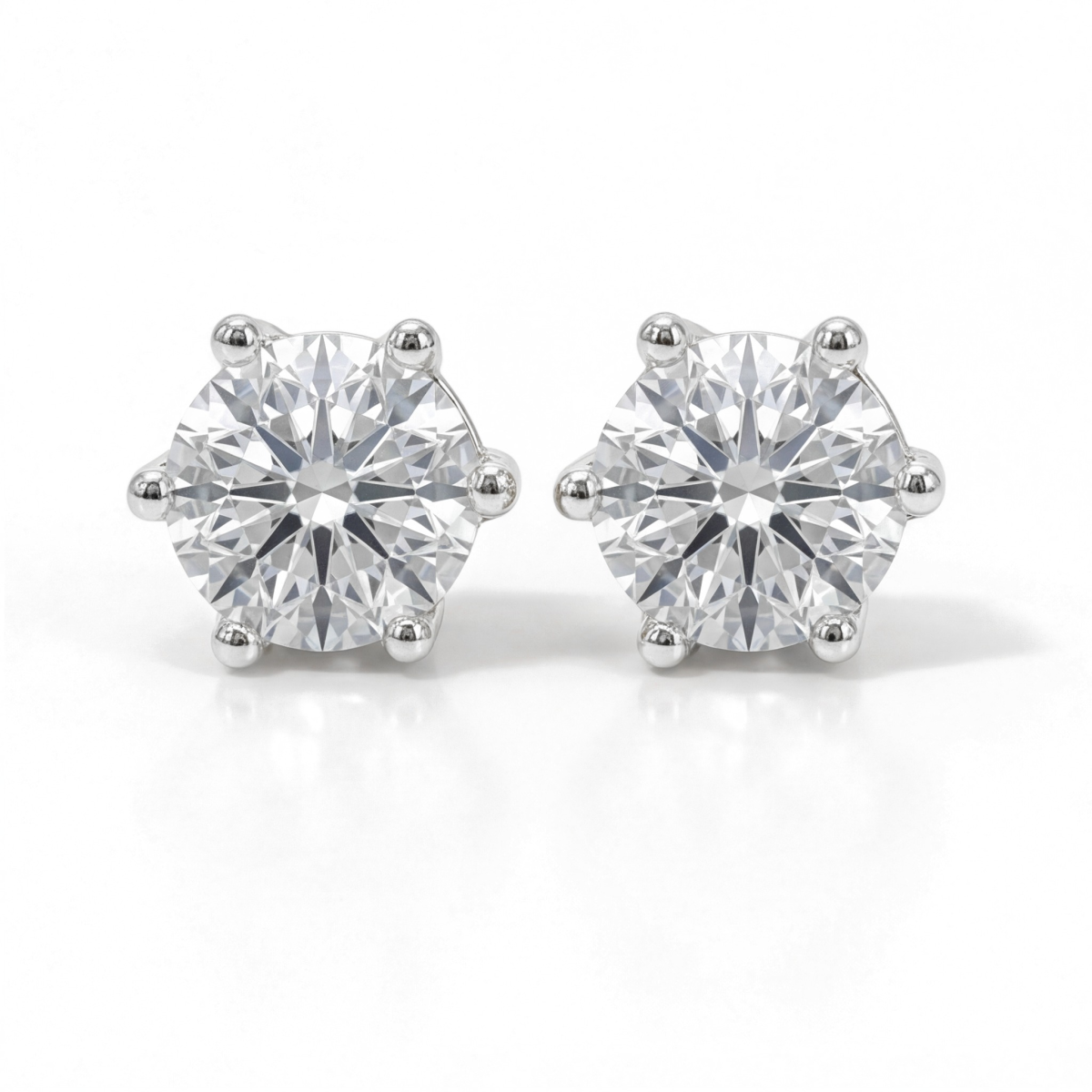 Sirius - Classic Six-Prong Moissanite Stud Earrings