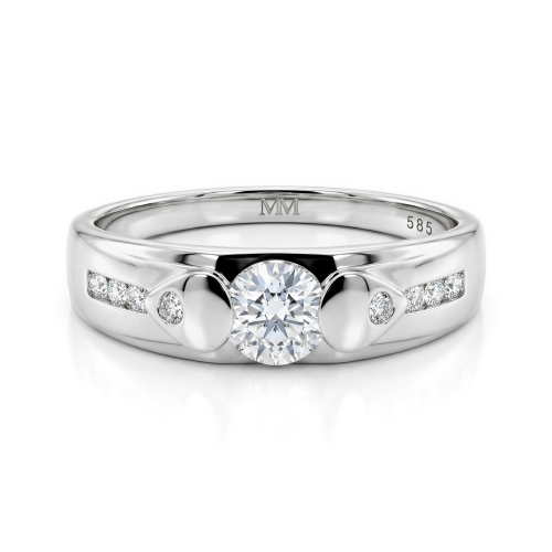 Onyx - Men's Moissanite Ring with Accent Side Stones