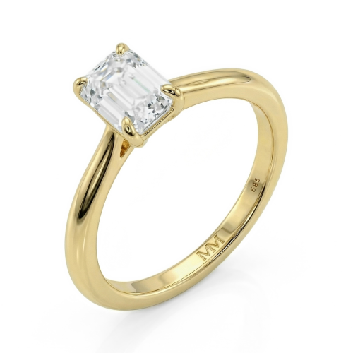 Elysium - Emerald Solitaire Moissanite Ring