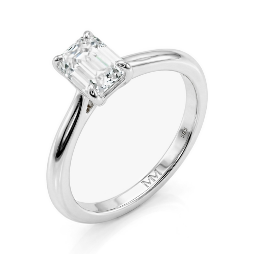 Elysium - Emerald Solitaire Moissanite Ring