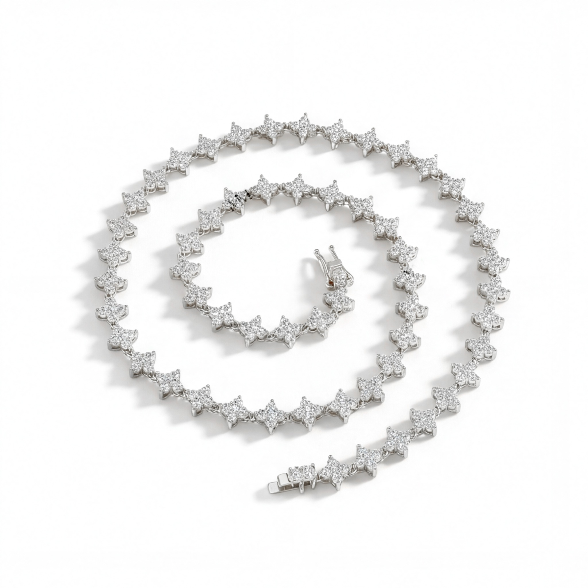 Pentara - Moissanite Tennis Necklace in Pavé Setting