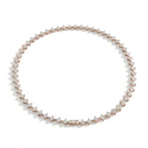 Pentara - Moissanite Tennis Necklace in Pavé Setting