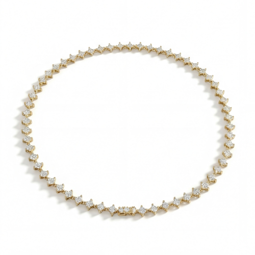 Pentara - Moissanite Tennis Necklace in Pavé Setting