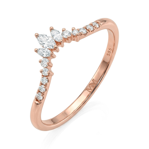 Serenella - Marquise and Round Moissanite Wedding Band