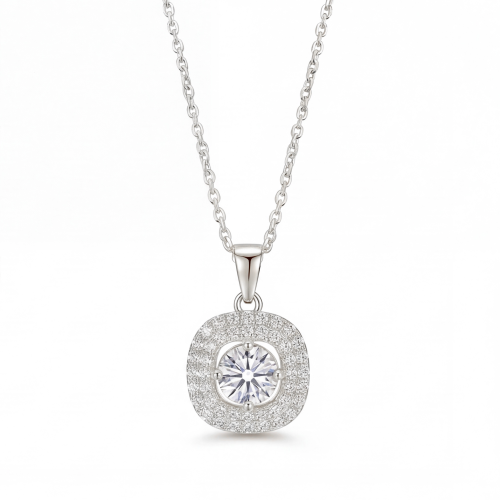 Vivara - Moissanite Pendant with Encrusted Halo Vivara - Moissanite Pendant with Encrusted Halo