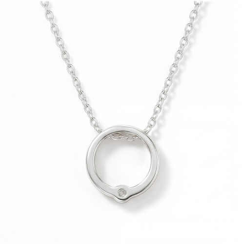Luna - Contemporary Solitaire Moissanite Pendant