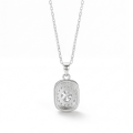 Memento - Brilliant Moissanite Pendant in Pave Halo Design