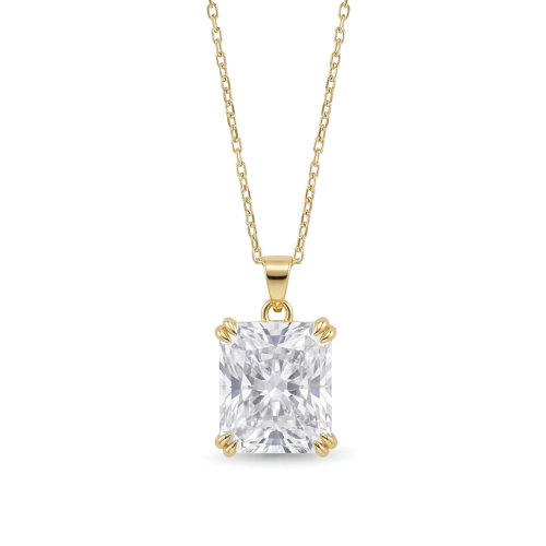 Quadra - Classic Radiant Cut Moissanite Solitaire Pendant