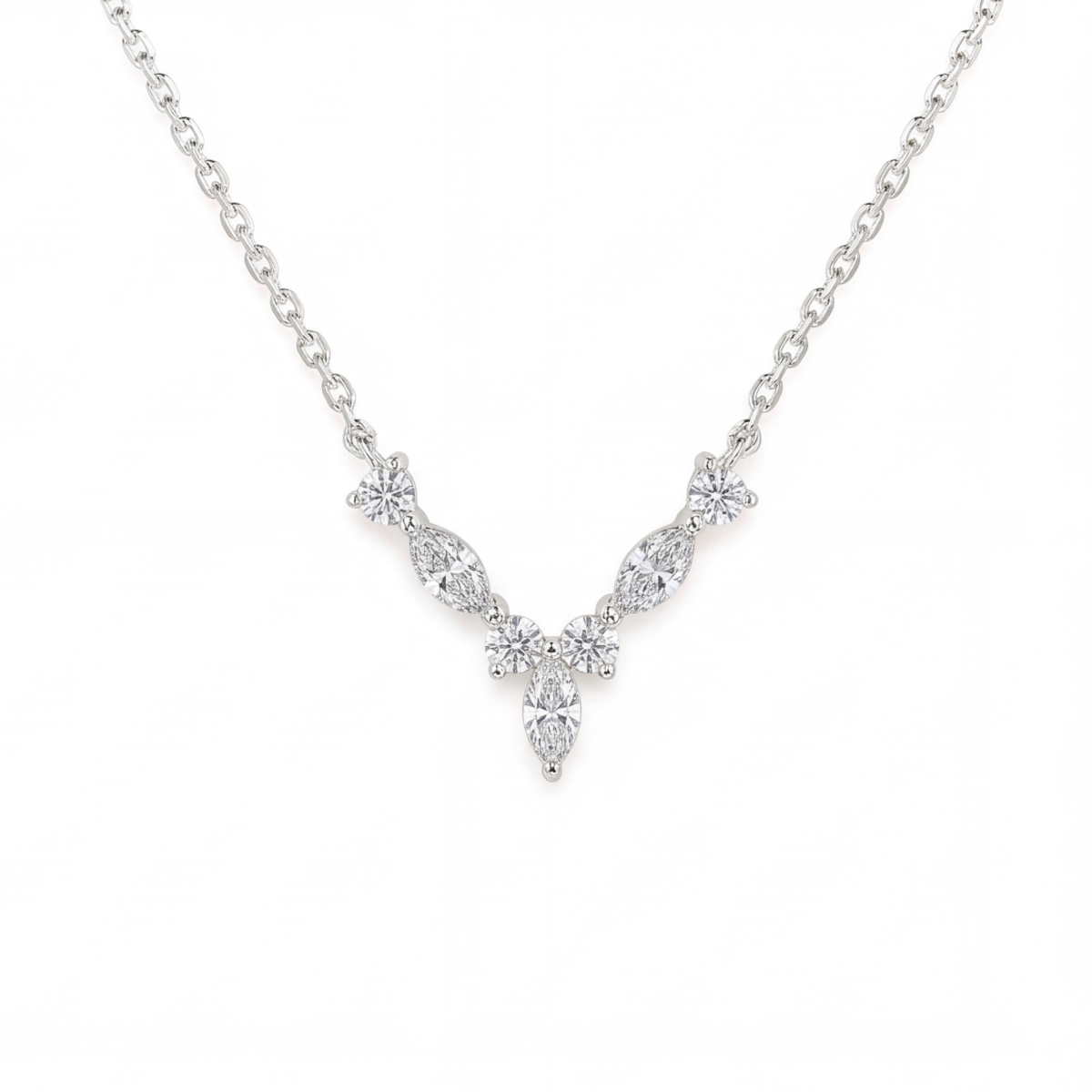 Adelina - Elegant Moissanite Necklace with Marquise Accents
