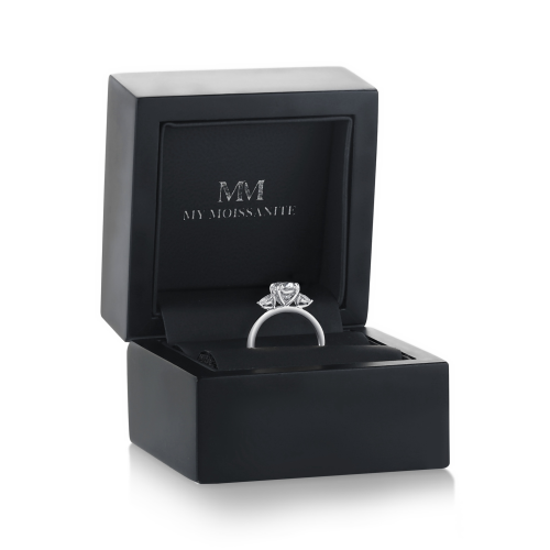 Vivienne - Oval Moissanite Trilogy Engagement Ring