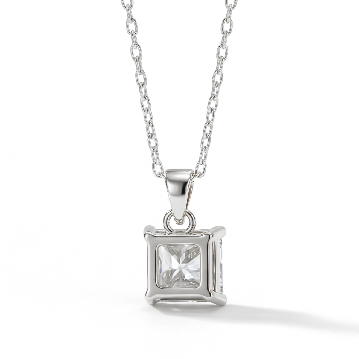 Regent - Princess Cut Moissanite Solitaire Pendant