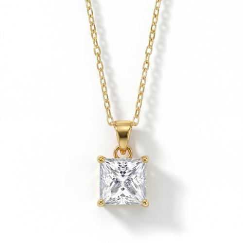 Regent - Princess Cut Moissanite Solitaire Pendant